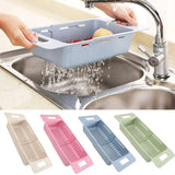 DryChef Spülbecken Organizer – Verstellbarer Abtropfkorb Küche | Auto Drainage Kunststoff | Obst Gemüse Waschkorb