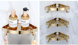 ROSEGLOW 304 – Premium Edelstahl Duschablage Ecke in Roségold