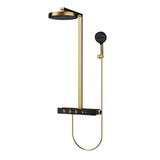 GoldRain Unterputz Duschsystem mit Thermostat – Regendusche in Goldoptik | Konstante Temperatur | Luxus Badlösung