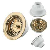 LumiDrain Premium Ablaufstopfen Gold – Edelstahl Spülbeckensieb Ø114 mm | Anti-Verstopfung | Passend für 83–90 mm Ablauf