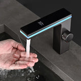 ThermoLuxe Digital Waschtischarmatur Einhebelmischer – LED Temperaturanzeige Mischbatterie | Intelligente Steuerung | Modernes Baddesign