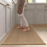 AquaStep Komfort Küchenläufer rutschfest waschbar – Sisal-Optik Teppichläufer für Küche und Flur | Naturkautschuk Rückseite | pflegeleicht, sicher und langlebig