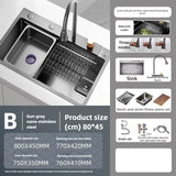SteelPrime Pro Edelstahl-Küchenspülen-Set – Rechteckiges Einzelbecken | 3 mm Stärke | Mit Wasserhahn & Seifenspender | Komplettsystem für moderne Küchen