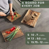HolzGenuss Akazienholz-Küchenbrett-Set – Massivholz-Schneidebretter | Natürliche Langlebigkeit | Platzsparend mit Holzständer