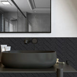 ChevronStone Pro Selbstklebende 3D-Fischgrät-Wandfliesen aus Premium-Vinyl – Wasser- &amp; Hitzebeständige Design-Rückwand für Küche, Bad & Wohnräume | Moderne Peel & Stick Wandverkleidung
