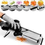 Edelstahl Gemüseschneider Verstellbar – Mandoline Küchenhobel | Schneiden & Zerkleinern | Effizientes Kochen