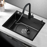 SteelNova Pro Küchenspüle Einzelbecken-Set – Edelstahl Einbauspüle mit Armatur | Gebürstete Oberfläche | Geräuschdämmung & Komplettzubehör