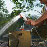 AquaLite Pro 2025 – Tragbare Outdoor-Dusche mit LED & Akku