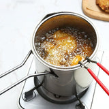 NipponFry Pro 304 Edelstahl-Tempura-Fritteuse mit Abtropfkorb – Tiefes Ölspar-Frittierpfannen-Set im Japan-Stil | Energieeffiziente Profi-Frittierlösung für knusprige Speisen
