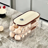 EiVorrat Rollregal für Eier – Mehrstufiger Eierhalter mit Automatischer Nachrollfunktion | Stapelbarer Kühlschrank-Organizer | Platzsparende Eieraufbewahrung