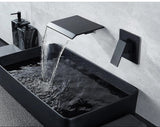 Waterval Wastafelkraan – Dubbele Handvatten | Chroom & Mat Zwart | 2-Gats Wand- of Tafelmontage