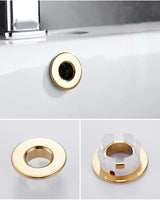 RetroLinea Überlaufblende Waschbecken Messing – Ablaufabdeckung Einsatz | Elegantes Vintage Design | Universelle Passform