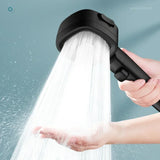 HydroPulse Pro Handbrause mit Hochdrucksystem – 3-Stufen Duschkopf quadratisch | Wassersparend | Ein-Tasten-Stopp-Funktion