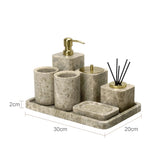 MarmoraImperial Badaccessoires Set Naturmarmor – 7-teiliges Badezimmer Set | Exklusive Eleganz | Hochwertige Spa-Ausstattung