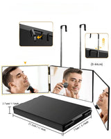 TriView Pro 360° Klappbarer 3-Panel Schminkspiegel mit Teleskop-Aufhängung – Tragbarer Make-up- & Styling-Spiegel für Rundum-Ansicht | Flexibler Beauty-Spiegel für Zuhause & Reisen