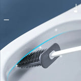 HygiFlex Silikon-Toilettenbürste mit Wandhalterung – Flachkopf, Flexibel & Hygienisch
