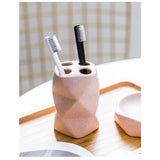 NordAura SkandiKeramik 4-teiliges Badezimmer-Set – Skandinavisches Keramik Accessoire-Set | Minimalistisch | Seifenspender & Organizer