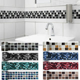 MosaLinea Wandbordüre selbstklebend – Wasserdichte Mosaik-Dekorfolie für Küche & Bad | Flexible Gestaltung | Schnelles Make-over