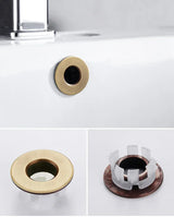 RetroLinea Überlaufblende Waschbecken Messing – Ablaufabdeckung Einsatz | Elegantes Vintage Design | Universelle Passform