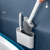 HygiFlex Silikon-Toilettenbürste mit Wandhalterung – Flachkopf, Flexibel & Hygienisch