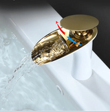 AquaSilva Wasserfall Waschtischarmatur Einhebelmischer – Weiße Mischbatterie | Sanfter Wasserfluss | Modernes Badezimmerdesign