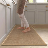 AquaStep Komfort Küchenläufer rutschfest waschbar – Sisal-Optik Teppichläufer für Küche und Flur | Naturkautschuk Rückseite | pflegeleicht, sicher und langlebig