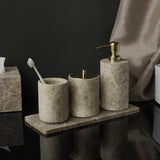 MarmoraImperial Badaccessoires Set Naturmarmor – 7-teiliges Badezimmer Set | Exklusive Eleganz | Hochwertige Spa-Ausstattung
