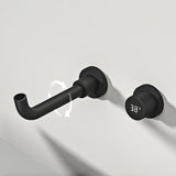 NOIRVANTA LED Wand-Waschbeckenarmatur – Schwarze Messing Mischbatterie 2-Loch | Temperaturanzeige | Modernes Design