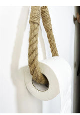 RopeStyle Handtuch- und Toilettenpapierhalter – Bohrfreie Wandhalterung im natürlichen Boho-Design