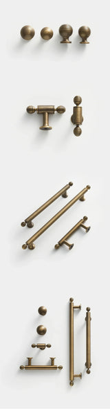 HeritageGrip T-Stangengriff aus Massivmessing – Antiker Möbelgriff im Retro-Stil | 192 mm Lochabstand | Langlebige Premium Qualität