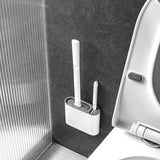 HygiFlex Silikon-Toilettenbürste mit Wandhalterung – Flachkopf, Flexibel & Hygienisch