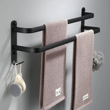 NeroLine Wand-Handtuchhalter Schwarz – Aluminium Handtuchstange | Rostfrei | Platzsparendes Design
