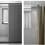 AquaFold Duschvorhang mit Magnetsaum – Wasserabweisender Badvorhang im Leinenlook | Platzsparend Faltbar | Modernes Design
