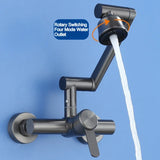 AquaFlex Vierstrahl Wandmischer – Edelstahlarmatur mit flexiblem 360° Auslauf für Küche und Bad