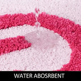 ROSYVIBE Design Badteppich Rosa – Getufteter Teppich mit Statement Motiv | Rutschfest  Waschbar | Moderner Wohnstil