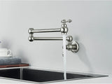 Designer Wand Wasserhahn Küche Goldoptik – Kaltwasserarmatur | Schwenkbarer Hahn | Platzsparend & Elegant