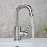 AquaSpin Waschbeckenarmatur Schwarz Nickel – Edelstahl Einhebelmischer | 360° Drehbarer Auslauf | Modernes Bad Design