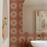 TerraMosaik Fliesenaufkleber selbstklebend – Boho Terrakotta Design für Wand & Boden | Wasserfest | Mediterranes Wohngefühl