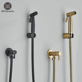 PureSpray Wand-Bidet-Dusche Schwarz – Edelstahl WC-Handbrause Set | Kaltwasser Shattaf | Hygienische Reinigungslösung