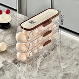 EiVorrat Rollregal für Eier – Mehrstufiger Eierhalter mit Automatischer Nachrollfunktion | Stapelbarer Kühlschrank-Organizer | Platzsparende Eieraufbewahrung