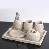 SCANDORA Badezimmer Set Resin – 4-teiliges Badaccessoire Set | Nordisches Design | Stilvolle Organisation