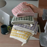 COTONIQUE Hahnentritt Gesichtstuch Baumwolle – Jacquard Handtuch | Saugstark & Hautfreundlich | Vintage Design