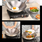 ProCook Edelstahl-Wok mit Doppelgriffsystem – Großvolumiger Profi-Wok | Unbeschichteter Kochwok für gleichmäßige Hitzeverteilung | Robuster Küchenwok für intensives Braten & Schmoren