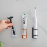 WallGrip Pro Zahnbürstenhalter Wand – Selbstklebender Badezimmer-Organizer ohne Bohren | Kohlenstoffstahl | Minimalistisches Design
