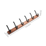 Lignora Wandgarderobe mit 5 Haken – Schwarze Holzgarderobe für Flur & Bad | Platzsparend | Stilvolle Aufbewahrungslösung