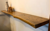 WoodLine Naturkante Wandregal aus Massivholz – Schwebendes Holzboard mit Baumkante | Rustikales Design | Unsichtbare Befestigung