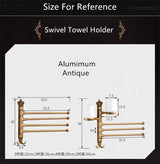 RoyalFold Luxus Handtuchhalter – Klappbare Handtuchstange in Goldoptik | Antik Graviert | Platzsparend & Elegant
