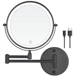 LumiFlex Wiederaufladbarer Wand-Schminkspiegel – 20 cm LED-Schminkspiegel