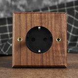 NobleWood Kippschalter aus Walnussholz 1–4 Fach – Messinghebel Lichtschalter | Edles Retro-Design | Integrierte USB-Option