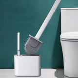 HygiFlex Silikon-Toilettenbürste mit Wandhalterung – Flachkopf, Flexibel & Hygienisch